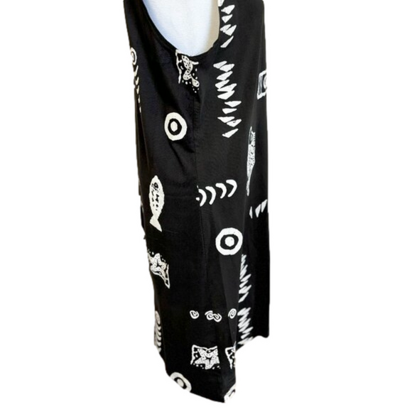Exist Sports Line, Hawaiian 90s fish coverup, or Summer Dress Blk n White size L - Picture 3 of 4